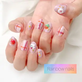 ネイル Rainbow nailsくろちゃんのネイルデザイン