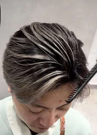 ショート 毛流れセンターパート /パーマ/モリオのヘアスタイル