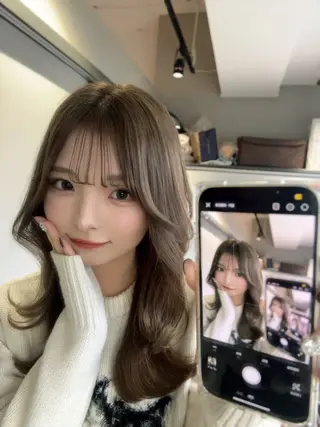 セミロング 奥田 蓮のヘアスタイル