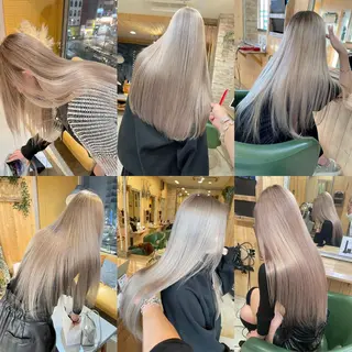 ロング 韓国レイヤー外国人風 透明感カラー髪質改善のヘアスタイル