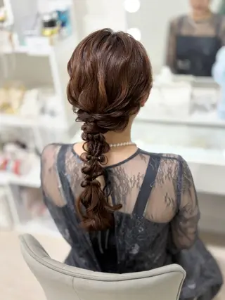 セミロング ヘアアレンジ ヘアセットサロン /上坪愛美のヘアスタイル