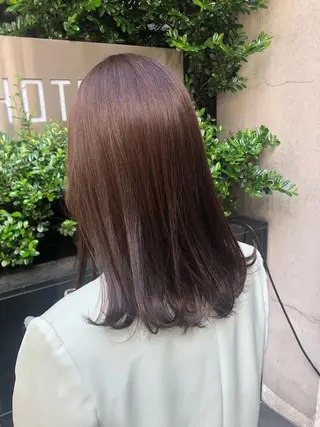 セミロング ボブ/縮毛矯正/ レイヤー/塚田のヘアスタイル