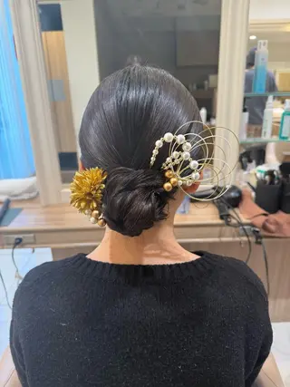 セミロング ヘアアレンジ 韓国ヘアメイク🎀/ 縮毛矯正✨山本媛香のヘアスタイル