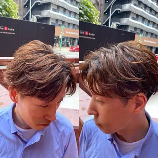 三ノ宮フェザーパーマ 蕃本 啓利のヘアスタイル