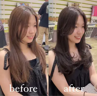 ロング カラー 大人可愛い透明感🌟 小顔・韓国髪🌟野中のヘアスタイル