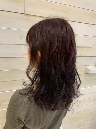 ミディアム カラー パーマ ヘアアレンジ インナーカラー /ヘアメ じゅんのヘアスタイル