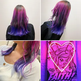 セミロング カラー "PEPPU "所属・🌈推し色派手髪 ハイトーンShinのヘアスタイル