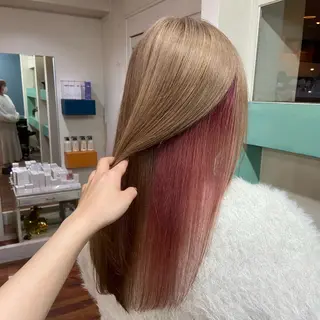 ロング カラー 髪質改善/ストレート /透明感/西川奈穂のヘアスタイル