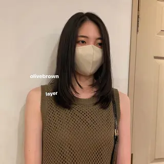 ミディアム カラー 暖色カラー/レイヤー 🌙 オノユリカのヘアスタイル