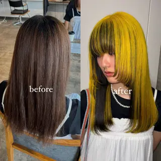 セミロング カラー 💫miyu💫デザ インカラー/アレンジのヘアスタイル