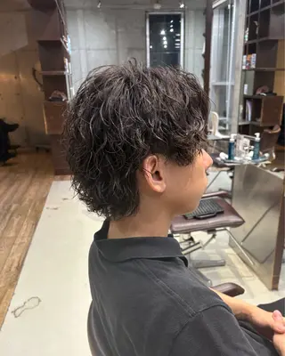 ショート パーマ メンズ fifth 原宿　【フィフス】所属・fifth/メンズ パーマ/川﨑泰就のヘアスタイル