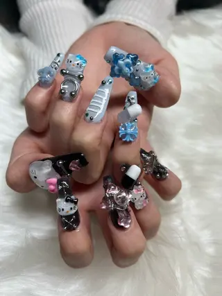 セミロング Re:lith所属・猫夢 にゃむのネイルデザイン