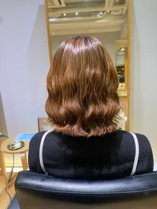 ミディアム 大人可愛い♡コテ巻き パーマ🌼杉田 萌恵のヘアスタイル