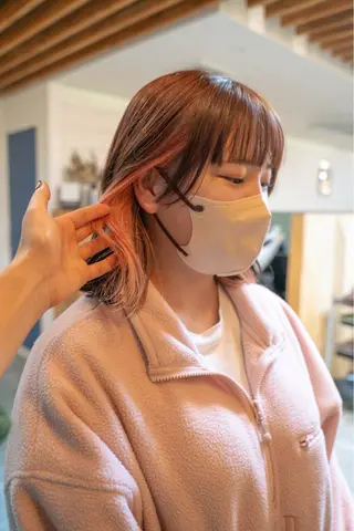 ミディアム カラー 【ボブ】縮毛矯正/ 船橋駅5分/鈴木杏美のヘアスタイル