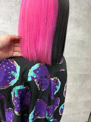 セミロング カラー シールエクステ特化 ハイトーン、NANAのヘアスタイル