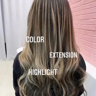 ロング カラー エクステ🩵ブリーチ 韓国ヘア🩵KAEのヘアスタイル