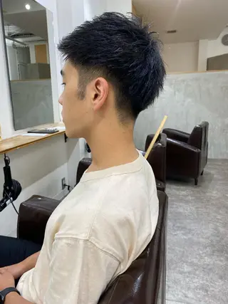 ショート カラー パーマ ヘアアレンジ メンズ キッズ ネイル マツエク・マツパ 森貴裕/ベージュ/ パーマ/オリーブのヘアスタイル