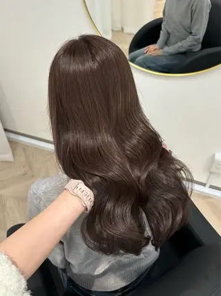 セミロング カラー 𝒎𝒐𝒆🩰 名駅/ヘアメ/暖色♡のヘアスタイル