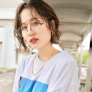 ミディアム カラー パーマ YUKO/ 似合わせ韓国風パーマのヘアスタイル