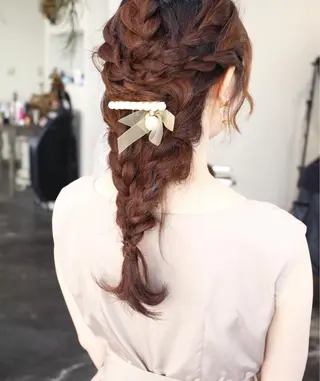 セミロング カラー ヘアアレンジ Mariana/ 鶴原-ハイライトのヘアスタイル