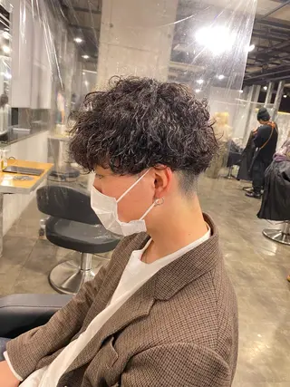 ショート パーマ メンズ 🟦ニュアンス/メン ズパーマ横浜🟦のヘアスタイル