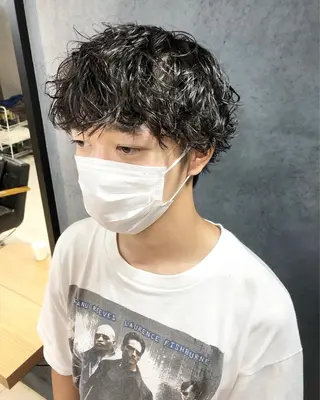 パーマ メンズ ainico+所属・メンズ特化✂️栗原 侑也のヘアスタイル
