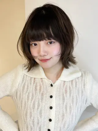 ミディアム ウルフカット/ボブ りなのヘアスタイル