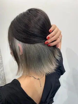 ミディアム ハイトーンエフェクト ブリーチいち丸のヘアスタイル