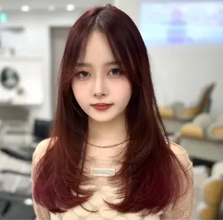 セミロング 前髪顔まわりカット 🌈中村海聖のヘアスタイル