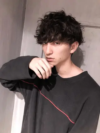 ショート パーマ BABY 艶髪暗髪ヘア💖達人のヘアスタイル