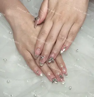 ネイル shineジェル& チップ長さだしのネイルデザイン