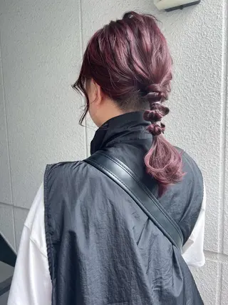 セミロング カラー ヘアアレンジ カラーパティシエ facce🌼ikoのヘアスタイル