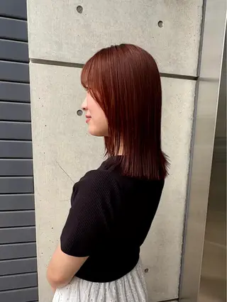 ミディアム カラー パーマ/カラーモデル ななほのヘアスタイル