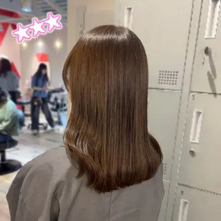 ミディアム カラー 顔周り/暖色 /ヘアメ/あつはのヘアスタイル