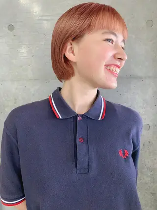 ショート カラー ボブパーマコテ巻き風 パーマNo1深江秀平のヘアスタイル