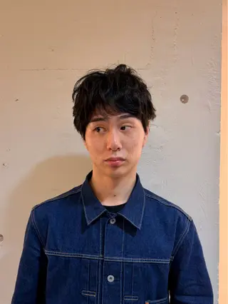 メンズ タツキ/レイヤー/ パーマ/艶カラーのヘアスタイル