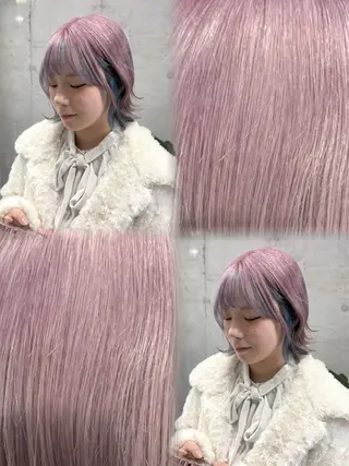 ミディアム ハイトーン×艶カラー 🤍MIZUKIのヘアスタイル