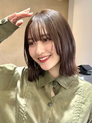 ミディアム ショート/ 似合わせカットモカのヘアスタイル