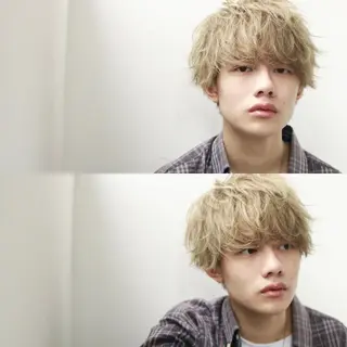 ミディアム メンズ BABY 艶髪暗髪ヘア💖達人のヘアスタイル