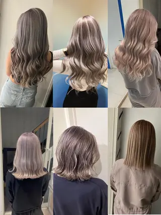 セミロング カラー ヘアアレンジ 🔥ハイトーンカラー ギャルNAOKI🔥のヘアスタイル