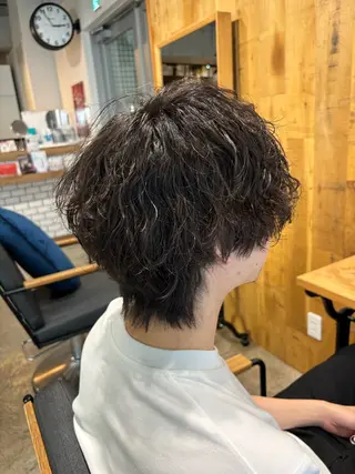 ミディアム パーマ メンズ みつけ／メンズカット メンズパーマ🦔のヘアスタイル