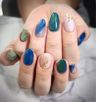 ネイル BlueLagoon 🩵 KUMIのネイルデザイン
