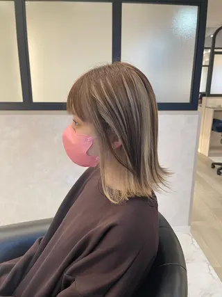 ミディアム カラー &chaLme   心斎橋所属・emi/髪質改善/ 韓国風/艶カラーのヘアスタイル