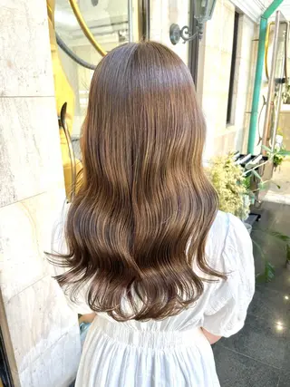 ロング カラー ブリーチなし✨艶髪 カラー𓃲YAGIのヘアスタイル