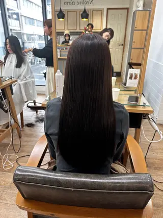 ロング カラー パーマ ヘアアレンジ メンズ キッズ レイヤーカット 🌿透け感カラーのヘアスタイル