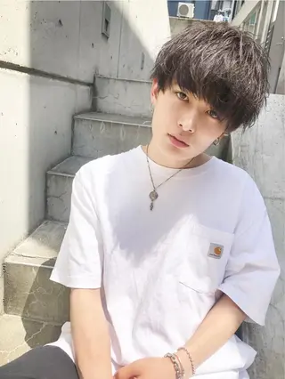 パーマ メンズ 大人っぽ♡上品な暖色 ♡ブリーチなし♡のヘアスタイル