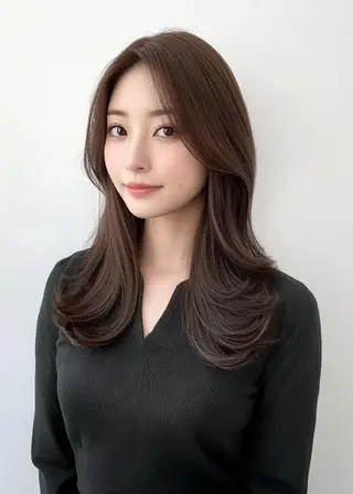 セミロング ワンホン韓国風レイヤ ー/表参道/みづきのヘアスタイル