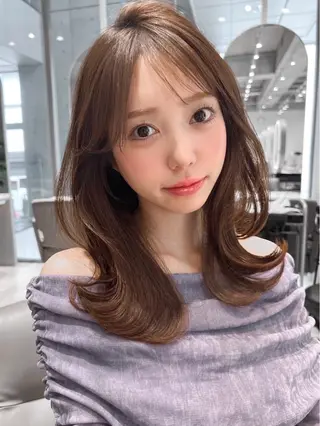 セミロング 木村ゆうと🫧 レイヤー＆艶カラーのヘアスタイル