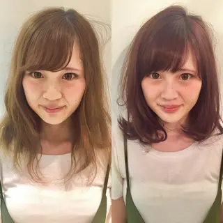 ミディアム 店長/mao/ 前髪/顔周りカットのヘアスタイル