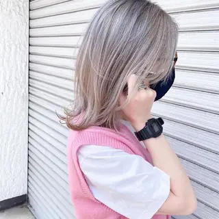 ミディアム 当日予約◎/艶カラー /縮毛矯正/雨森大晃のヘアスタイル